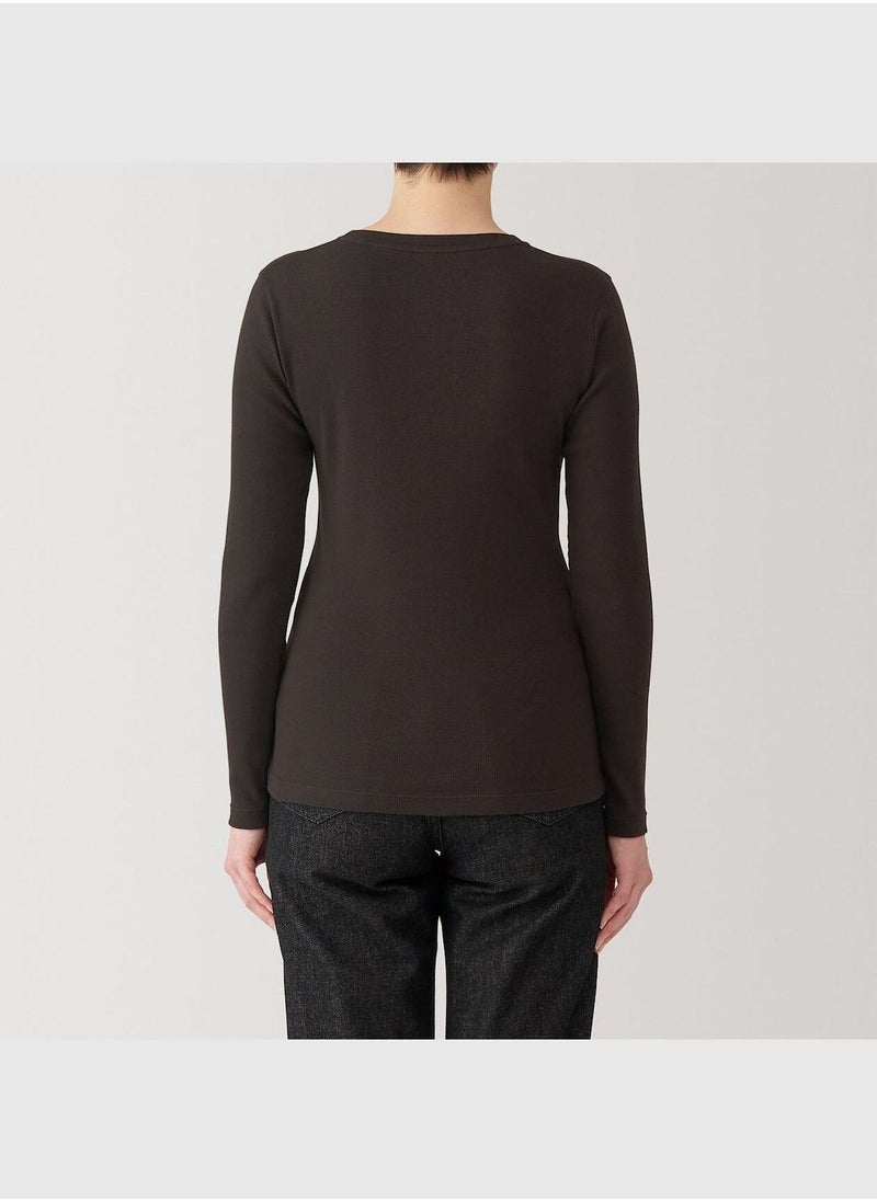 Soy Fiber Blend Ribbed Turtle Neck Long Sleeve T-Shirt