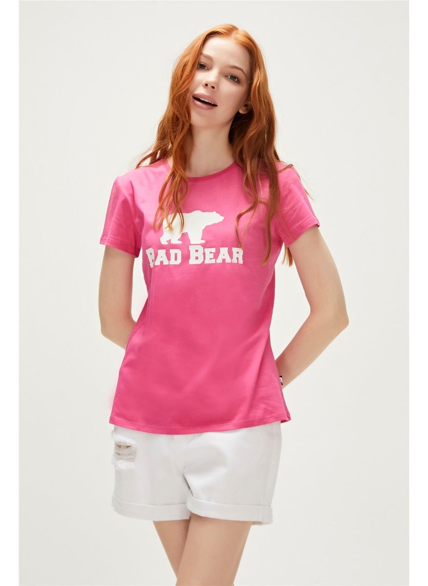 Logo Tee T-Shirt Fuchsia Pink Printed Women's T-Shirt10