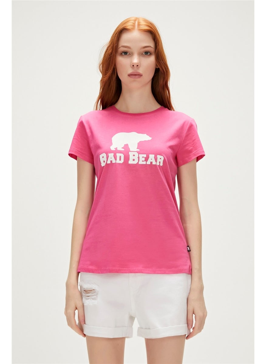 Logo Tee T-Shirt Fuchsia Pink Printed Women's T-Shirt10