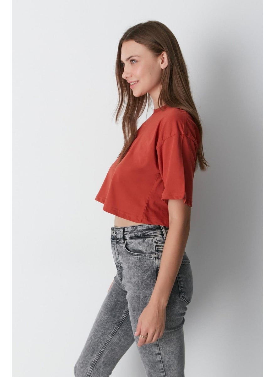 Crew Neck 2-Pack Crop T-Shirt 959 Brick/Indigo