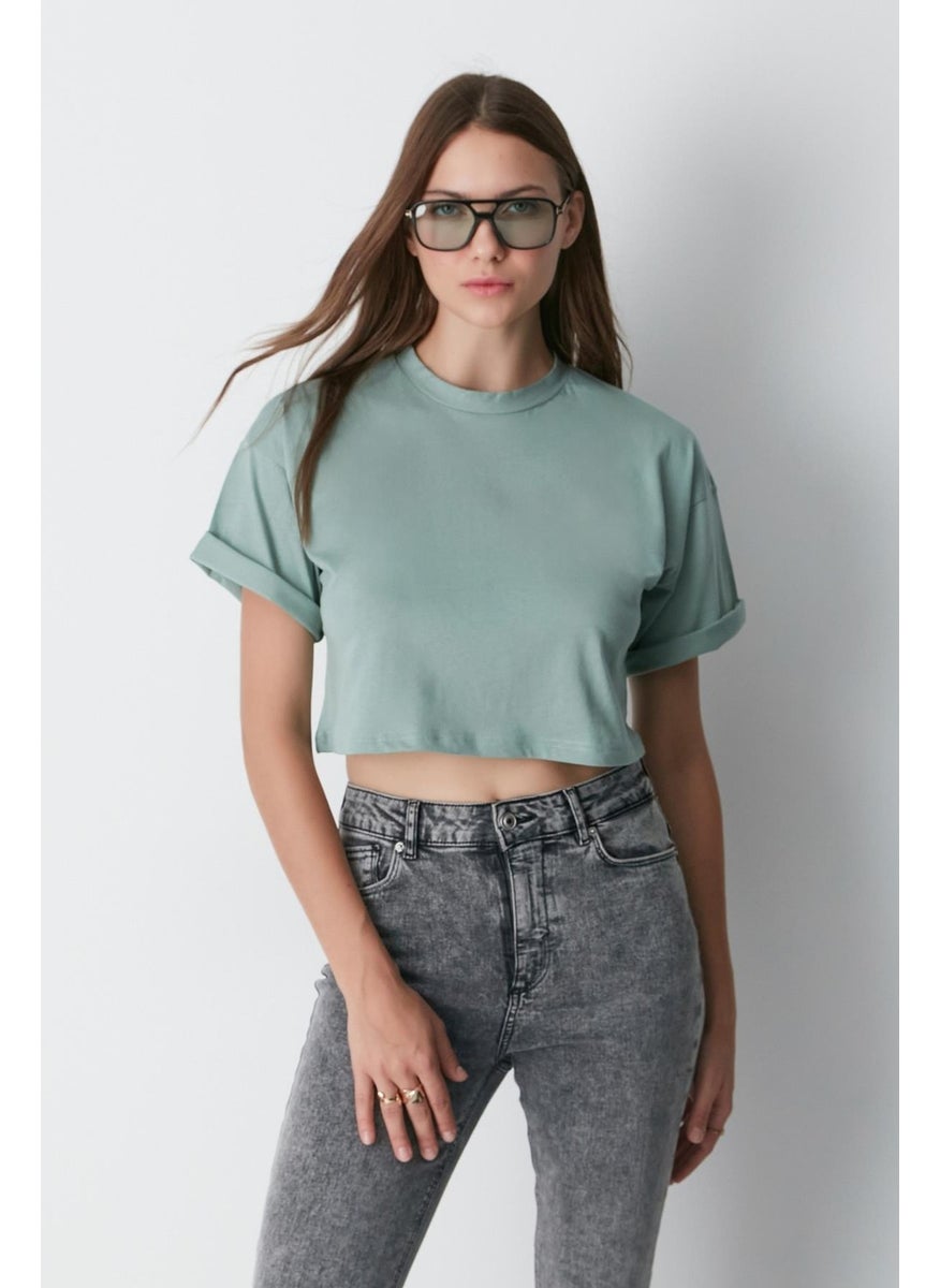 Crew Neck 2-Pack Crop T-Shirt 959 Almond/Dry Rose