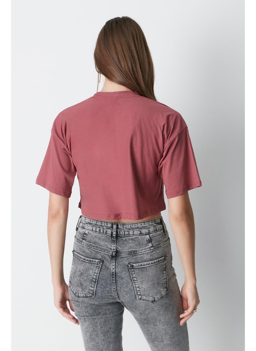 Crew Neck 2-Pack Crop T-Shirt 959 Almond/Dry Rose