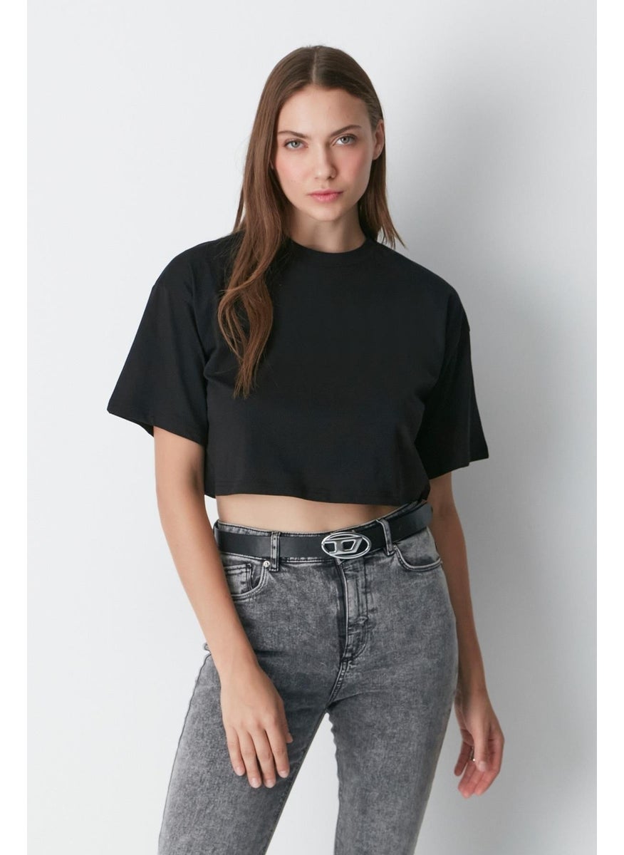 Crew Neck 2-Pack Crop T-Shirt 959 Black