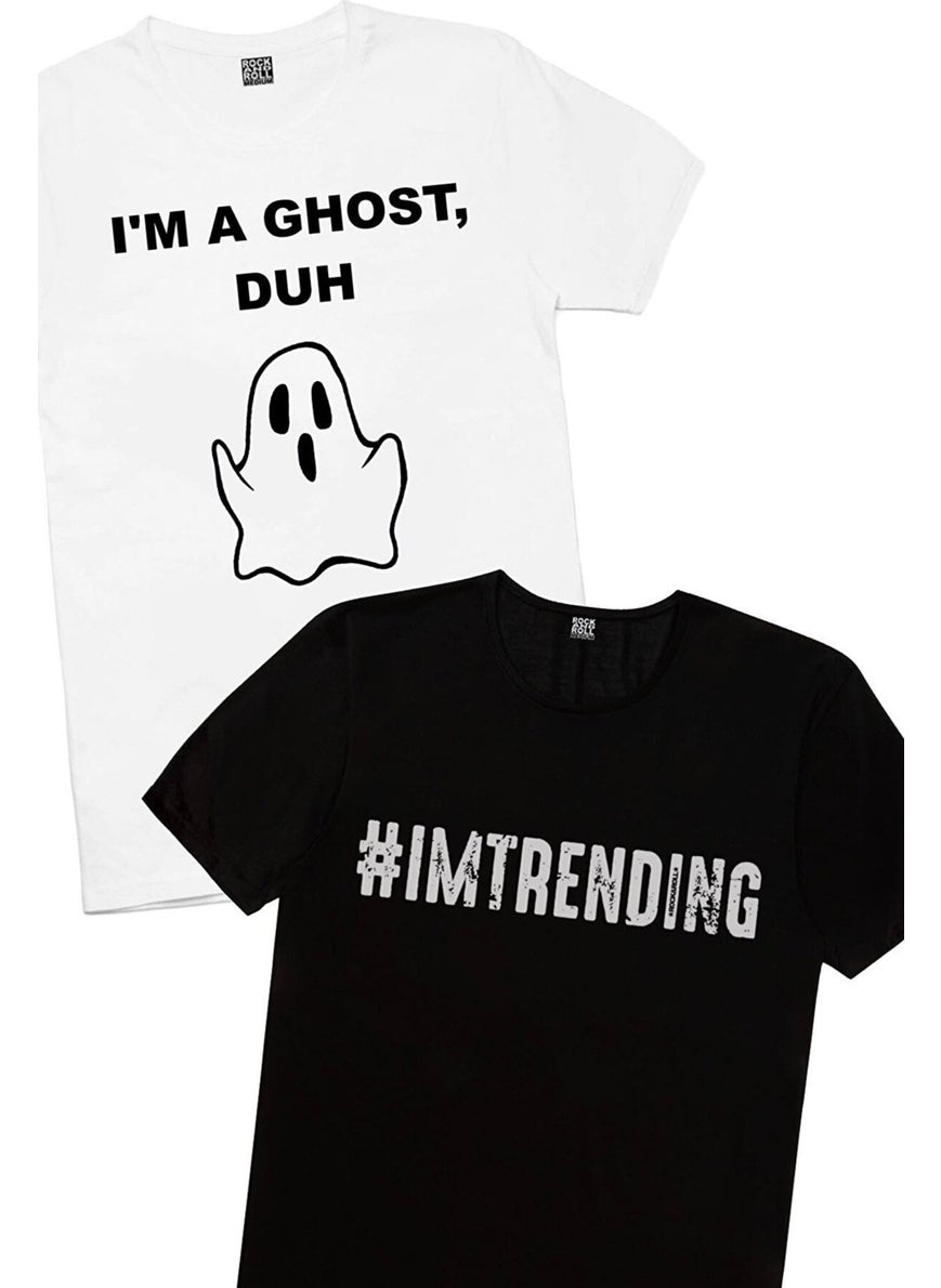 I'm So Fashionable Black, Cute Ghost Women 2-Piece Eco Pack T-Shirt