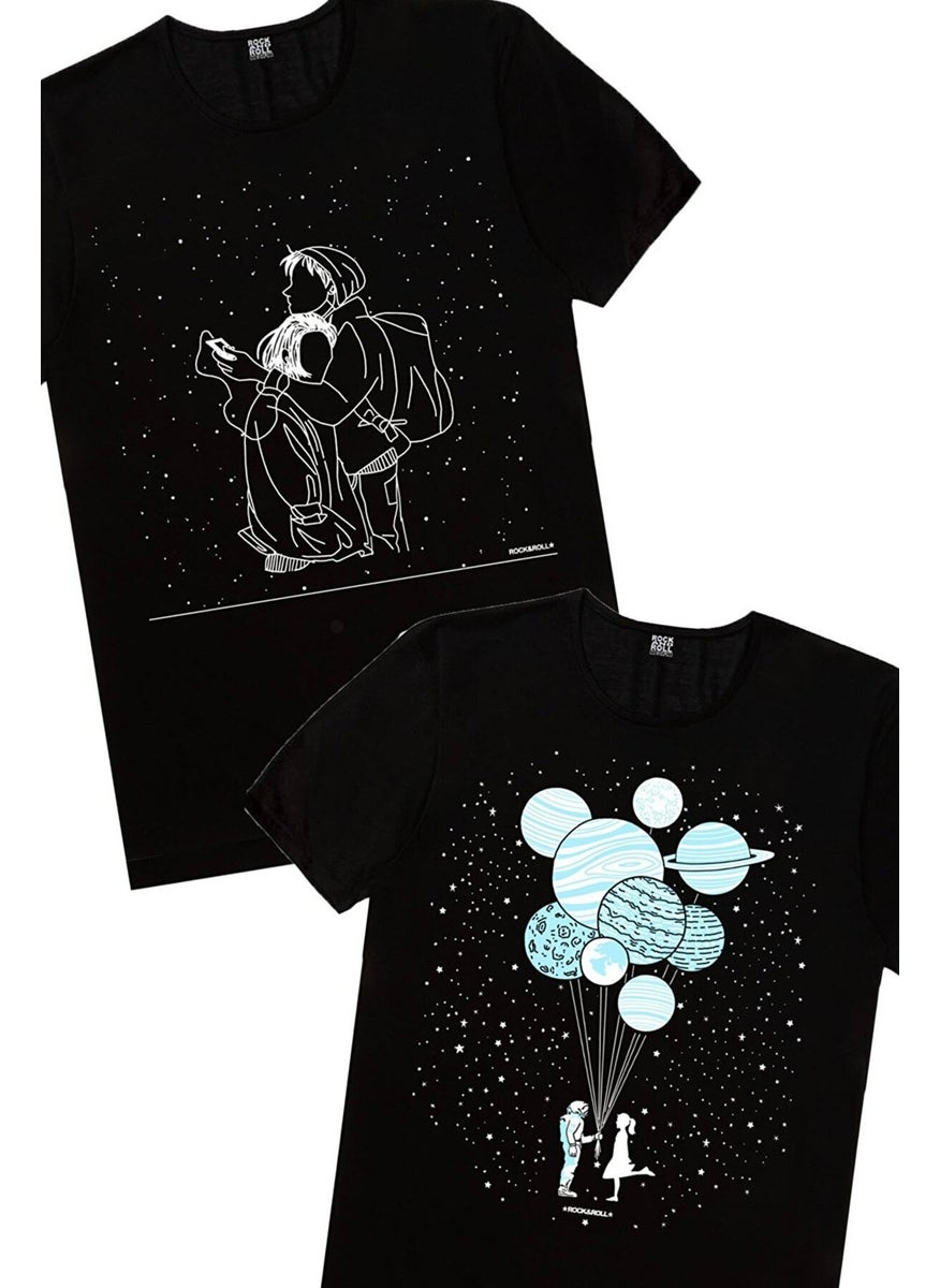 Balloon Planets, Snow Falls Women's 2-Piece Eco Pack T-Shirt