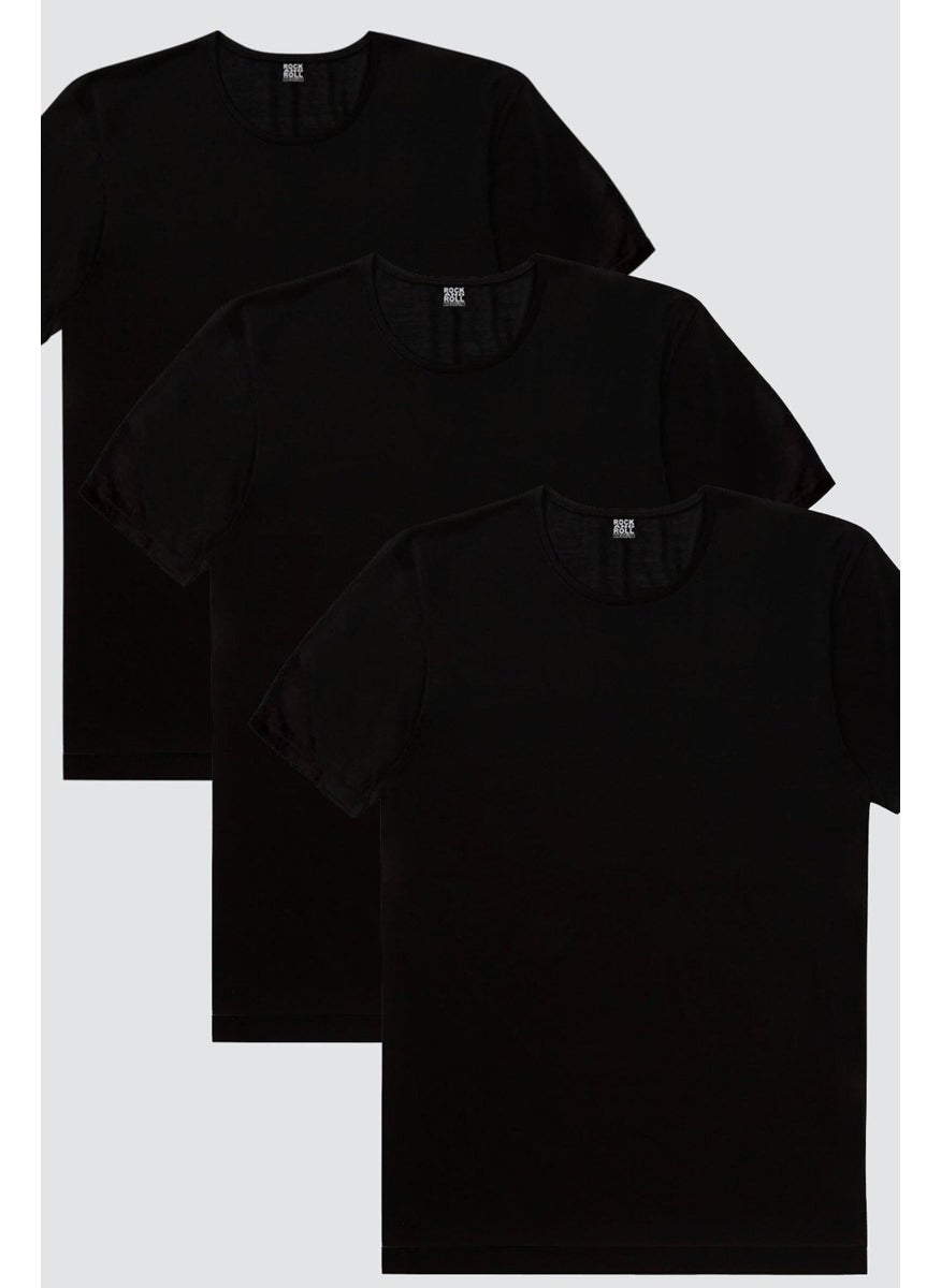 Plain, Unprinted Black Women's 3-Piece Eco Pack T-Shirt