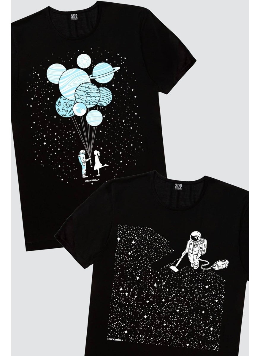 Balloon Planets, Astronaut with Broom, Women's 2-Piece Eco Pack T-Shirt