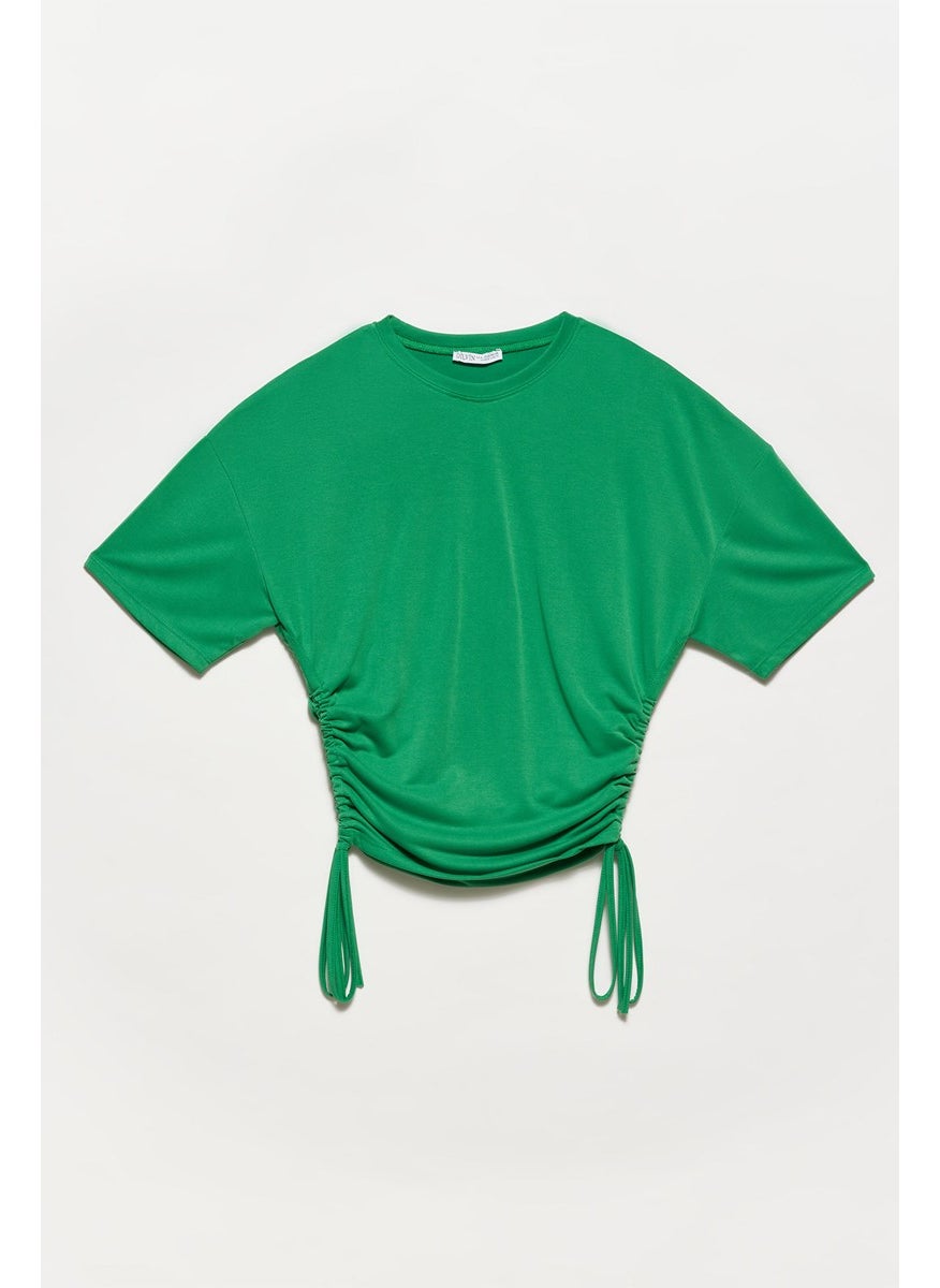 Side Lace Tshirt-Green