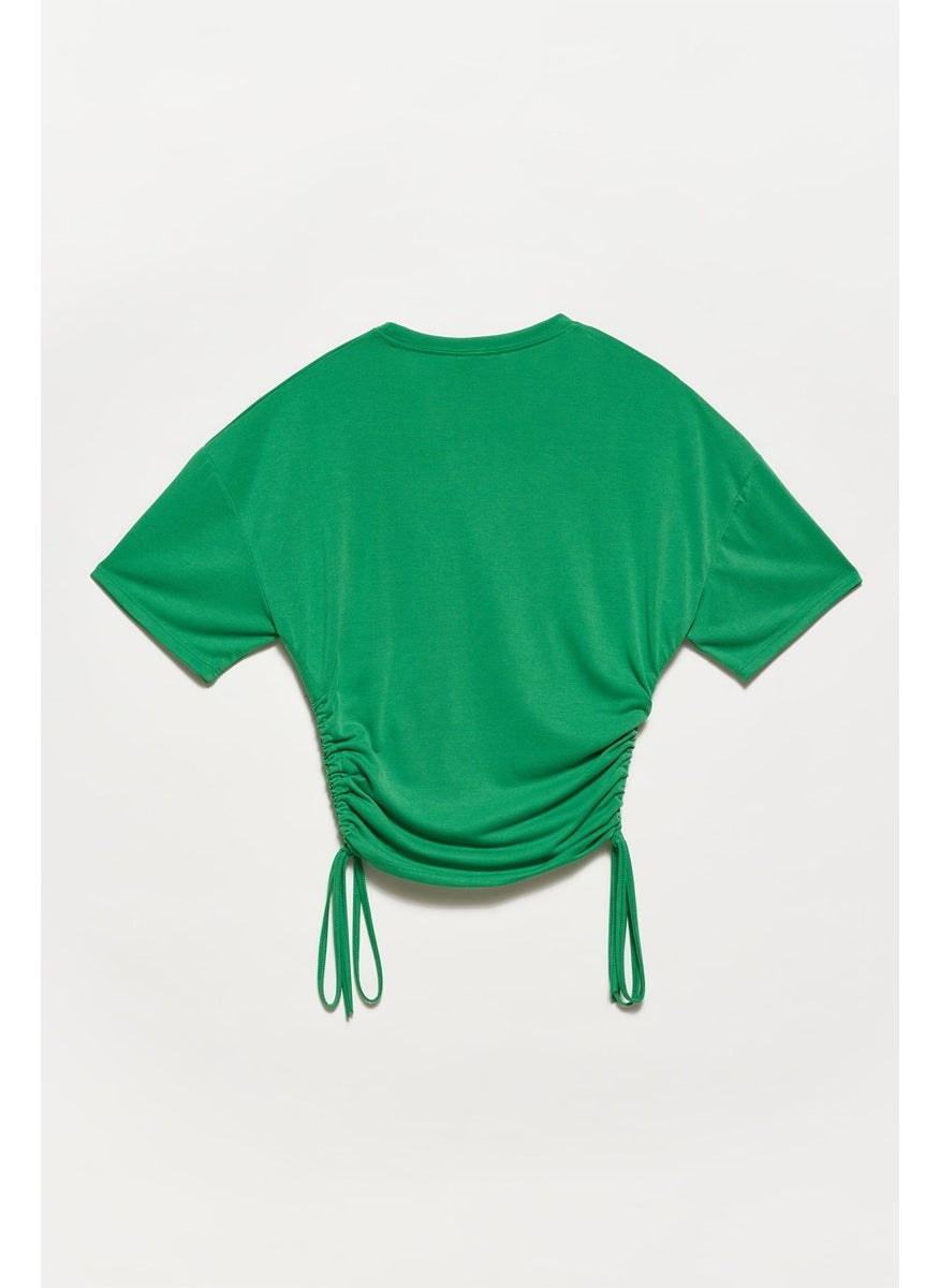 Side Lace Tshirt-Green