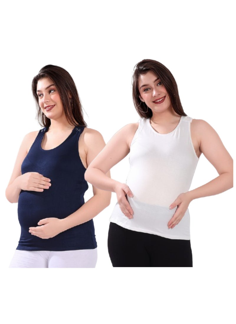 TUMMY Maternity and Nursing Tank Top Combo Pack  of 2