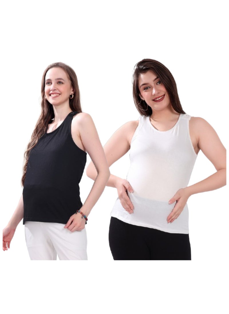 TUMMY Maternity and Nursing Tank Top Combo Pack  of 2