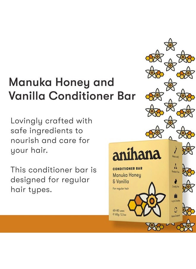 ANIHANA Conditioner Bar for Regular Normal Hair Clean Purifying Natural Healthy Look and Shine Paraben Free Manuka Honey and Almond 2.1 oz