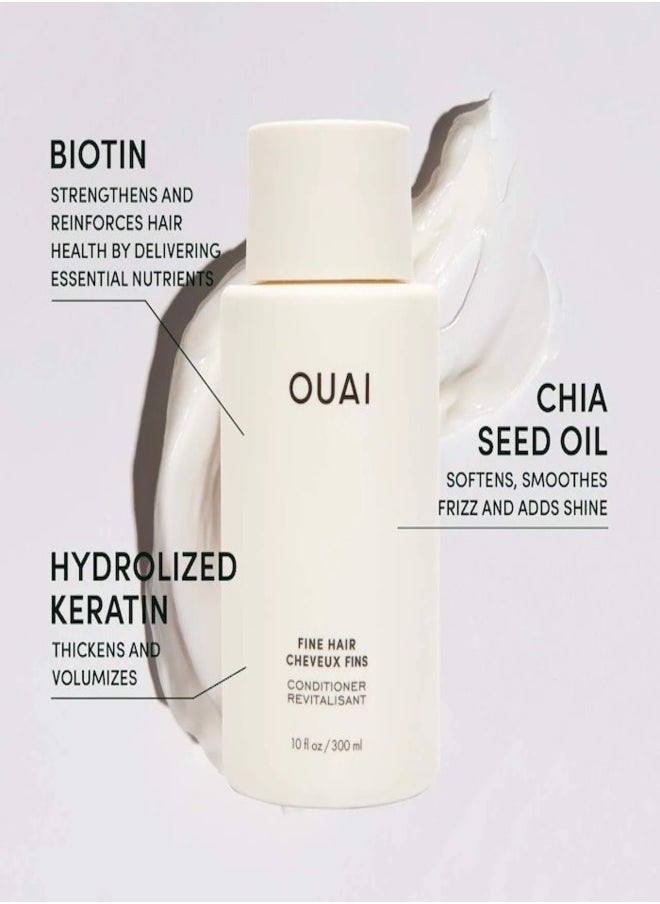 OUAI Fine Hair Conditioner - Lightweight Hydration for Fine Hair, 300ml