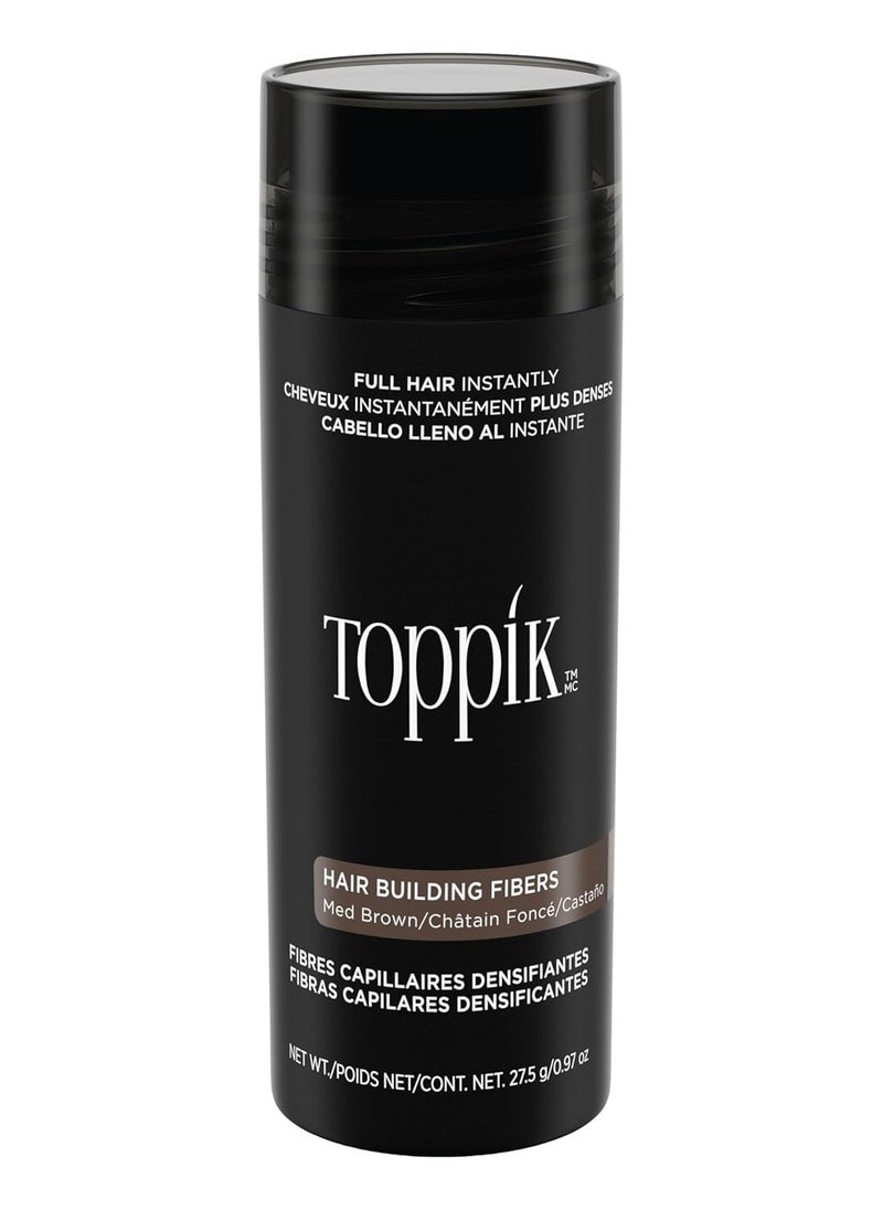 Toppik Hair Building Fibers, Medium Brown, 27.5g | Fill In Fine or Thinning Hair | Instantly Thicker, Fuller Looking Hair | 9 Shades for Men & Women