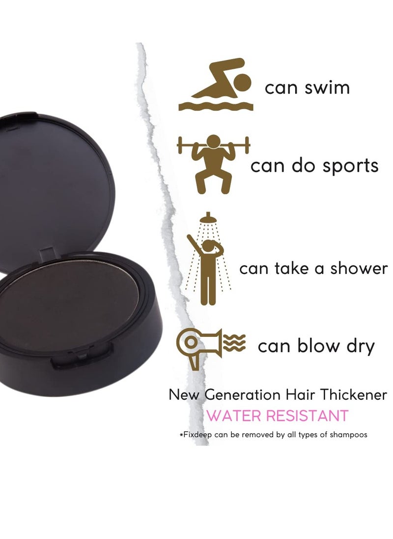 Hair Thickener | New Waterproof Formula - Natural & Fuller Looking Hair in 30 sec - 14g - Fibers for Thinning, Bald Spots & Graying Roots (Dark Brown)