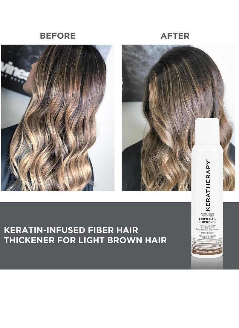 Keratherapy Keratin Infused Perfect Match Fiber Hair Thickener Spray, Dark Brown to Black, 4 fl. oz., 140 ml - Volumizing, Thickening, & Concealing Hairspray for Scalp Coverage, Roots & Thinning Areas