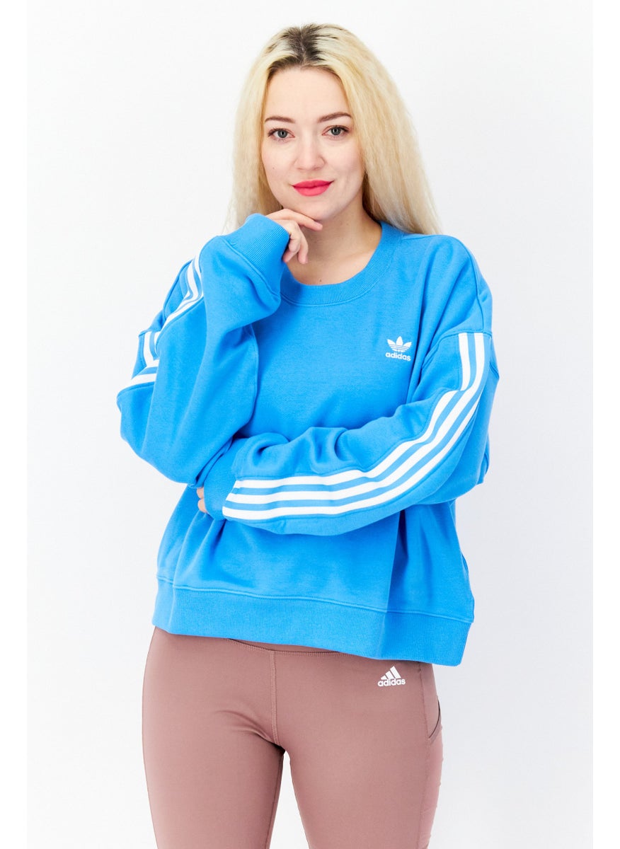 Women Sportswear Fit Long Sleeve Outdoor Sweatshirt, Blue