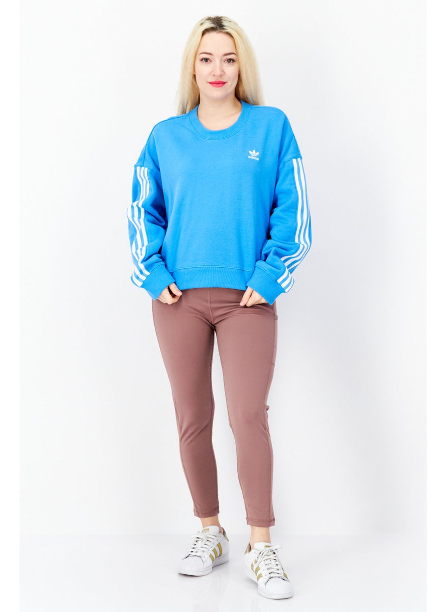 Women Sportswear Fit Long Sleeve Outdoor Sweatshirt, Blue