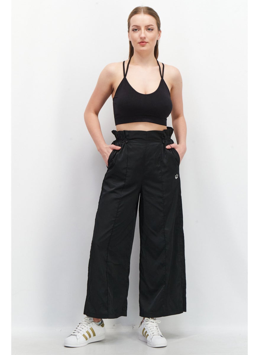 Women Sportswear Fit Wide Leg Track Pants, Black