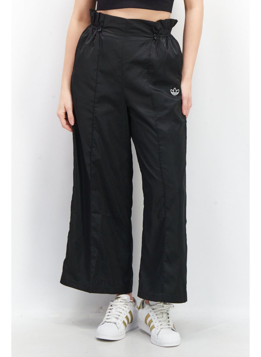 Women Sportswear Fit Wide Leg Track Pants, Black