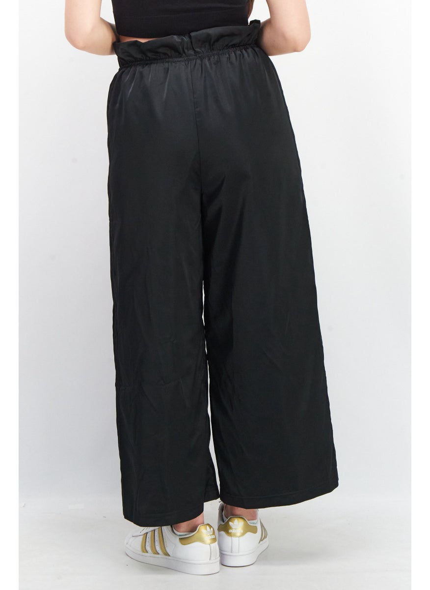 Women Sportswear Fit Wide Leg Track Pants, Black