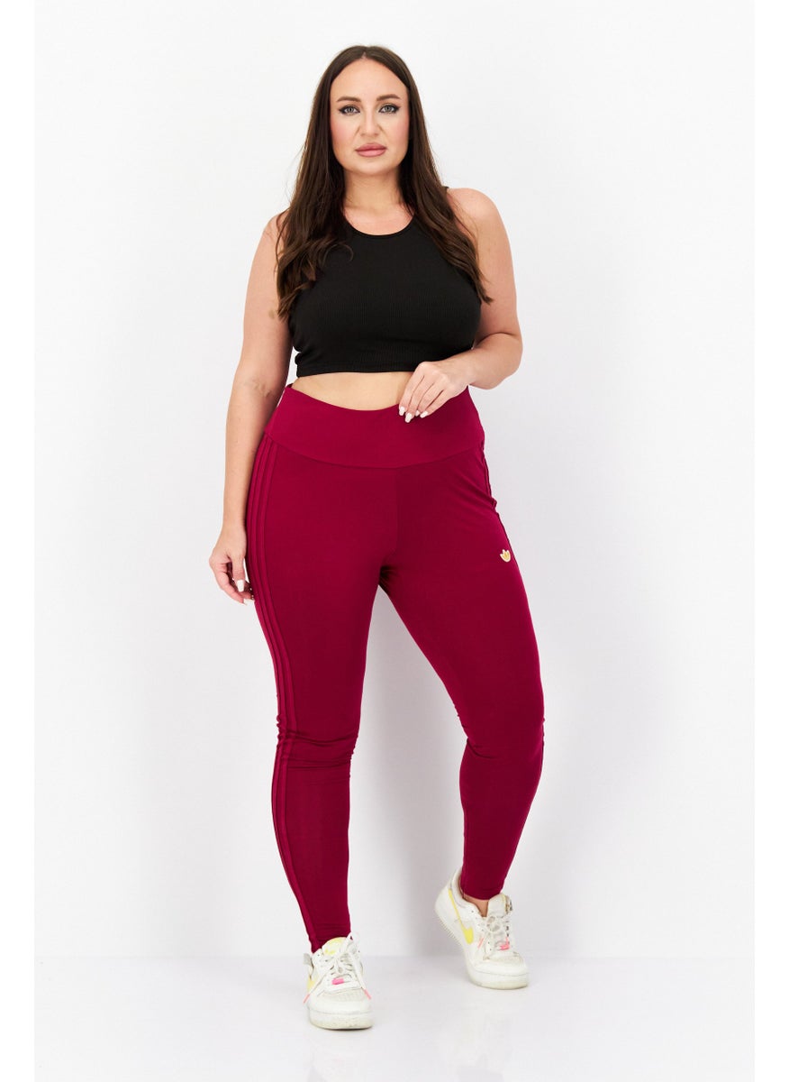 Women Plus Size Training Tights, Maroon