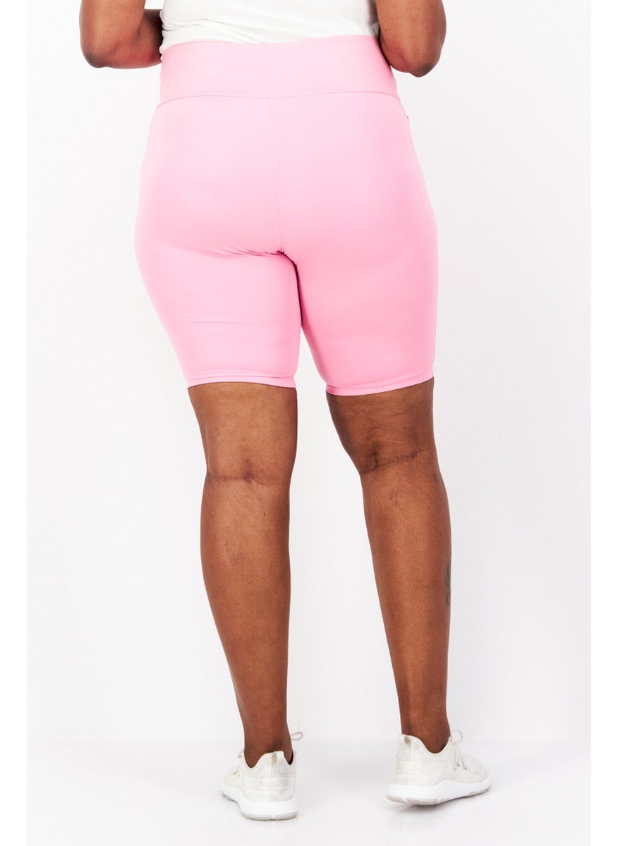 Women Plus Size Training Short, Pink