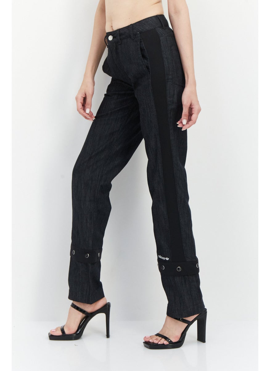 Women Loose Fit Brand Logo Track Pant, Black