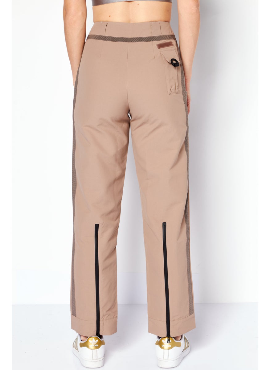 Women Sportswear Fit Outdoor Track Pants, Taupe