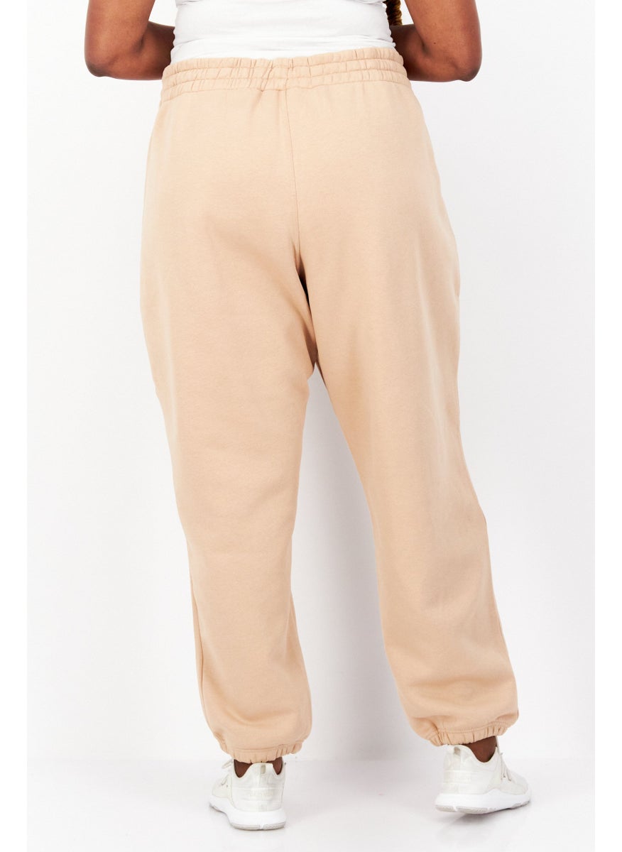 Women Plus Size Training Sweatpants, Beige