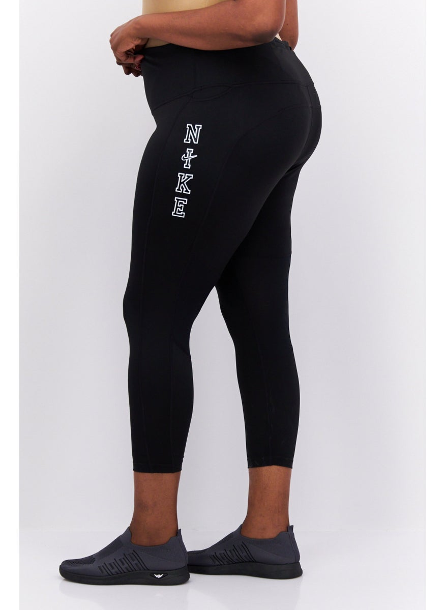 Women Plus Size Training Tights, Black