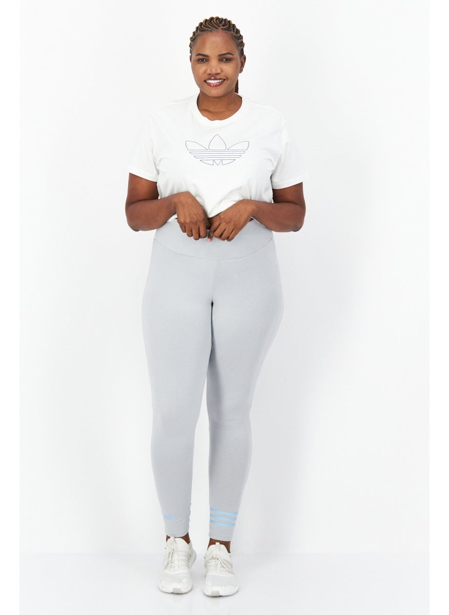 Women Plus Size Sportswear Fit Training Leggings, Light Grey