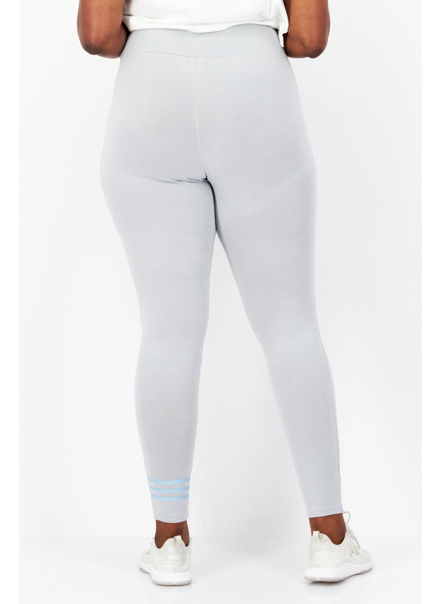 Women Plus Size Sportswear Fit Training Leggings, Light Grey