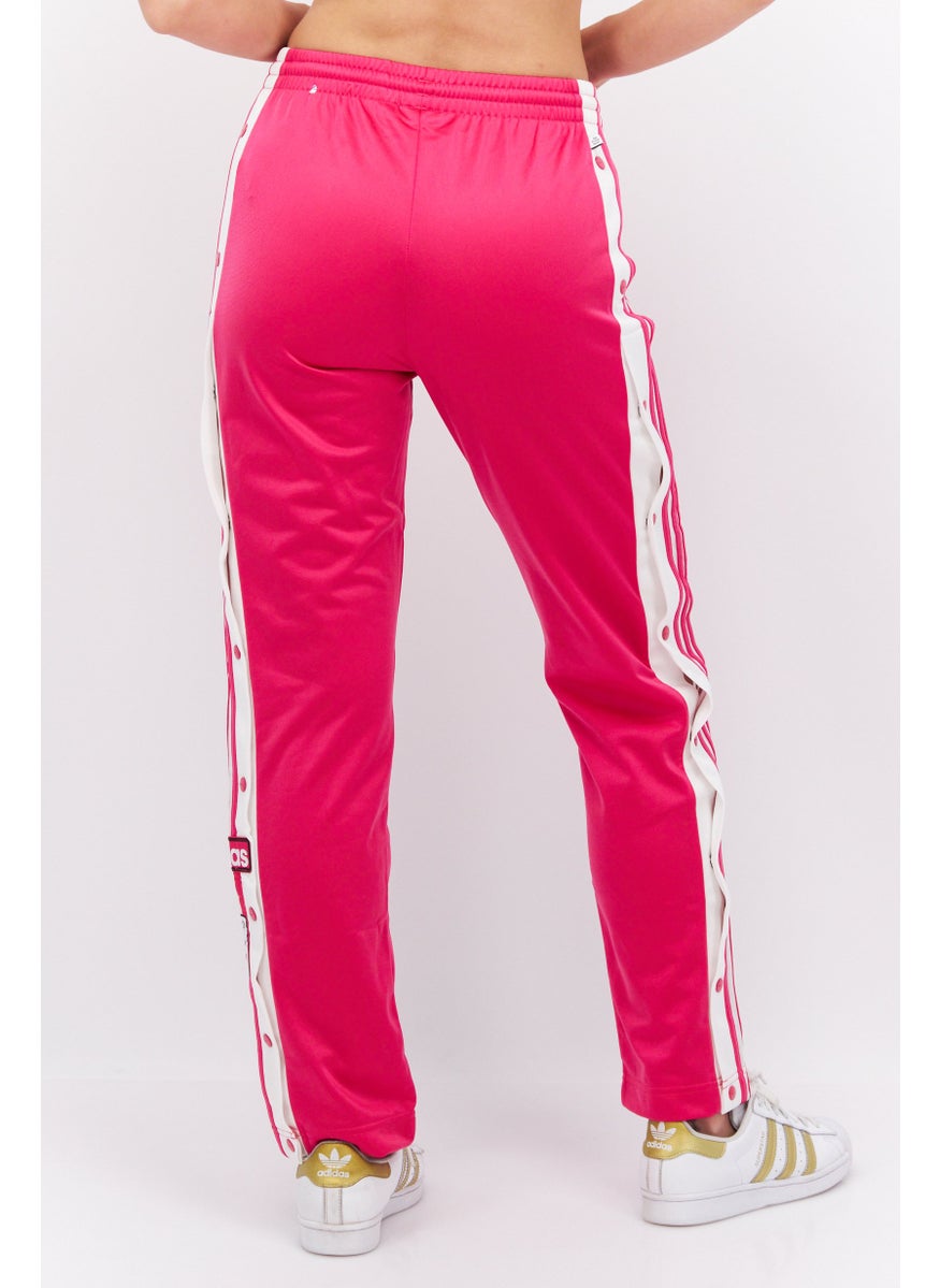 Women Regular Fit Training Sweatpants, Dark Pink/White