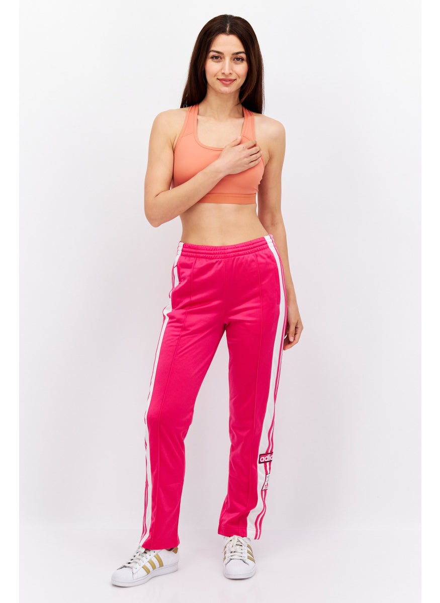 Women Regular Fit Training Sweatpants, Dark Pink/White