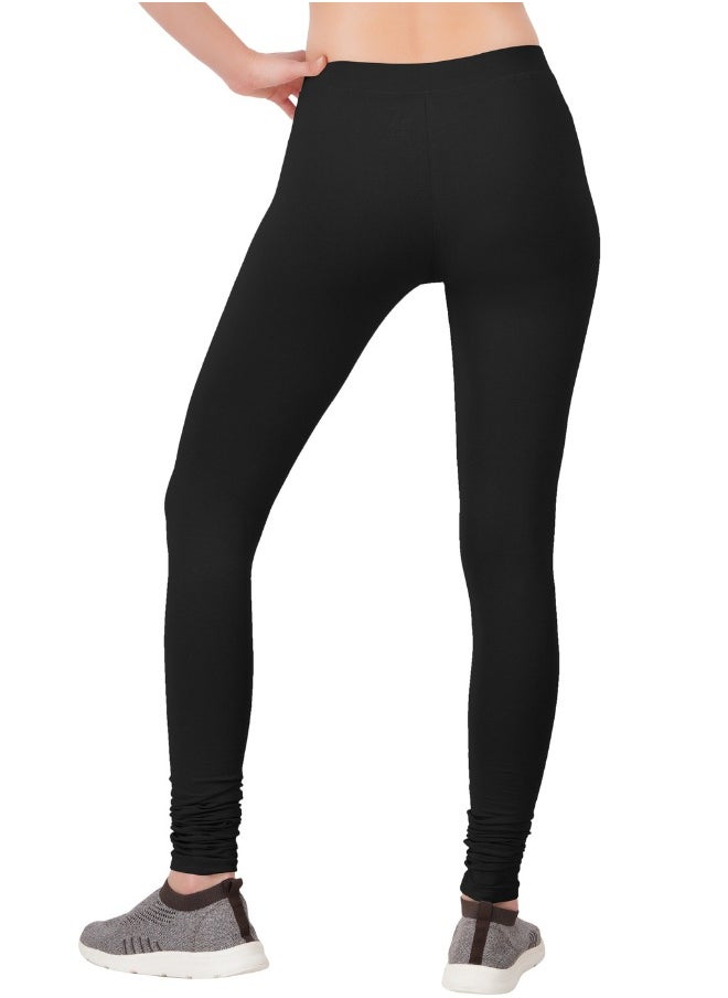 Brida's Ethnic Combed Cotton High-Waisted Seamless Leggings for Women - Stretchable, Body-Shaping, Comfortable Everyday Wear - Multiple Colors & Sizes - Nova