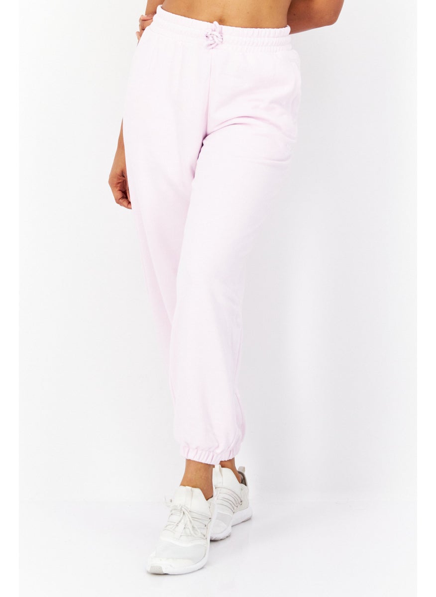 Women Loose Fit Brand Logo Outdoor Sweatpants, Pink