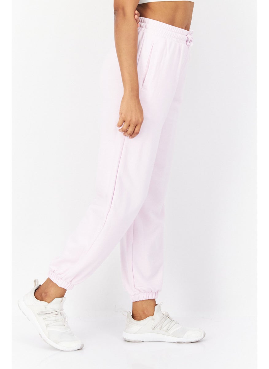 Women Loose Fit Brand Logo Outdoor Sweatpants, Pink