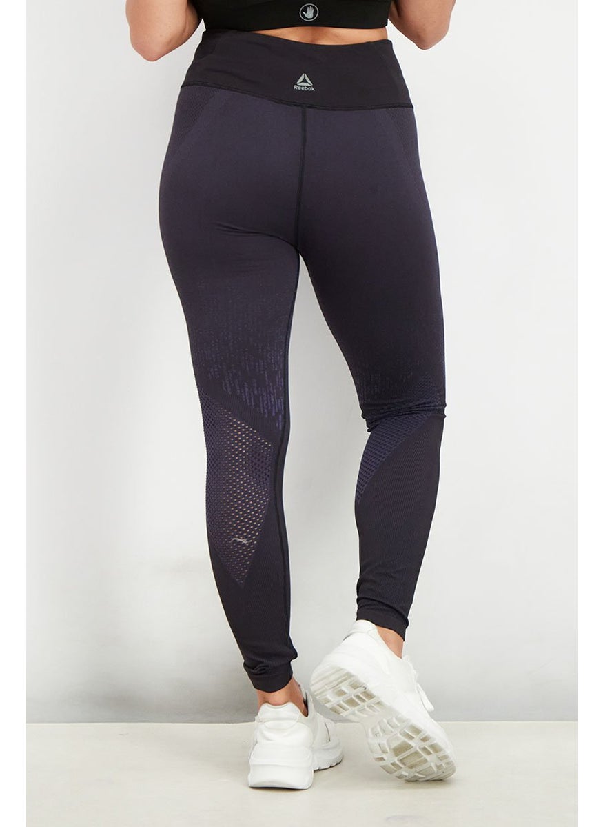 Women Sportswear Fit Training Leggings, Black/Purple