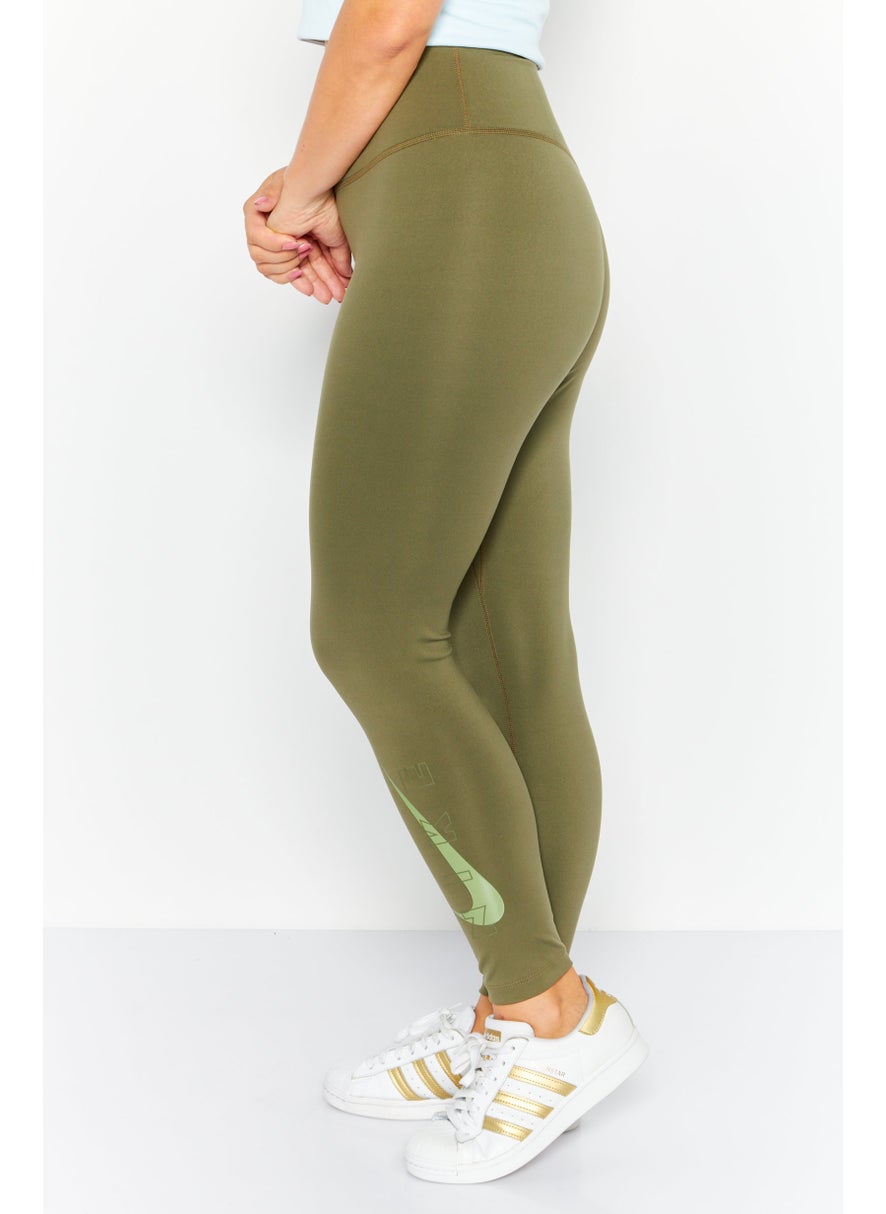 Women Sportswear Fit Training Leggings, Olive