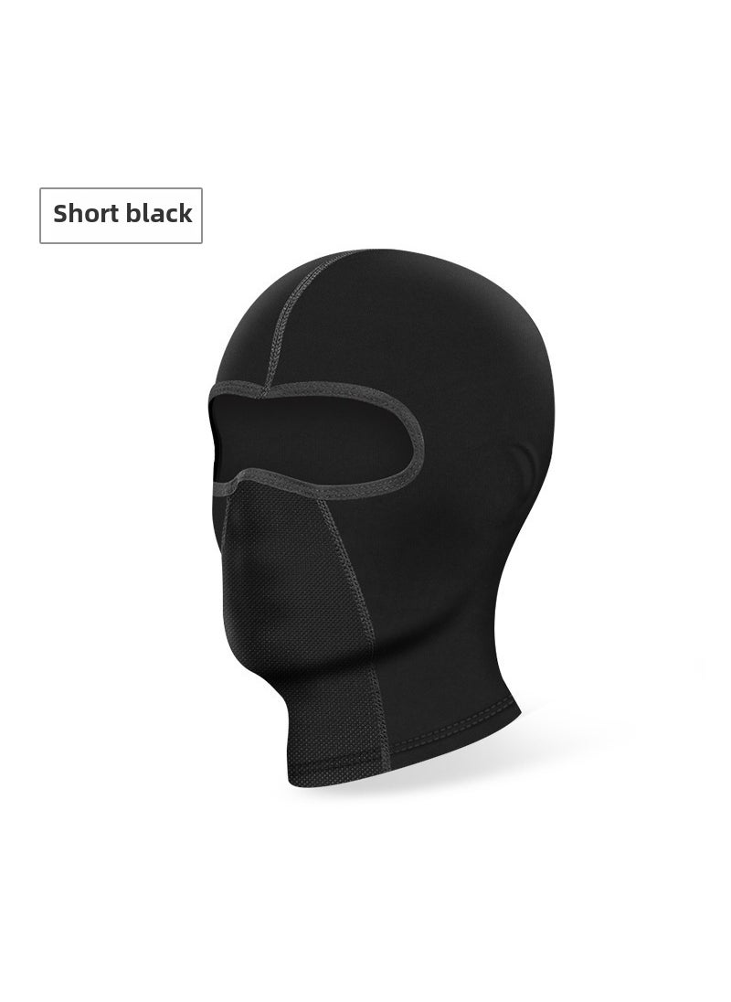 Breathable Ice Silk Motorcycle Balaclava Summer UV ProtectionIce silk short black [no glasses hole]] Ice silk short black [no glasses hole]]