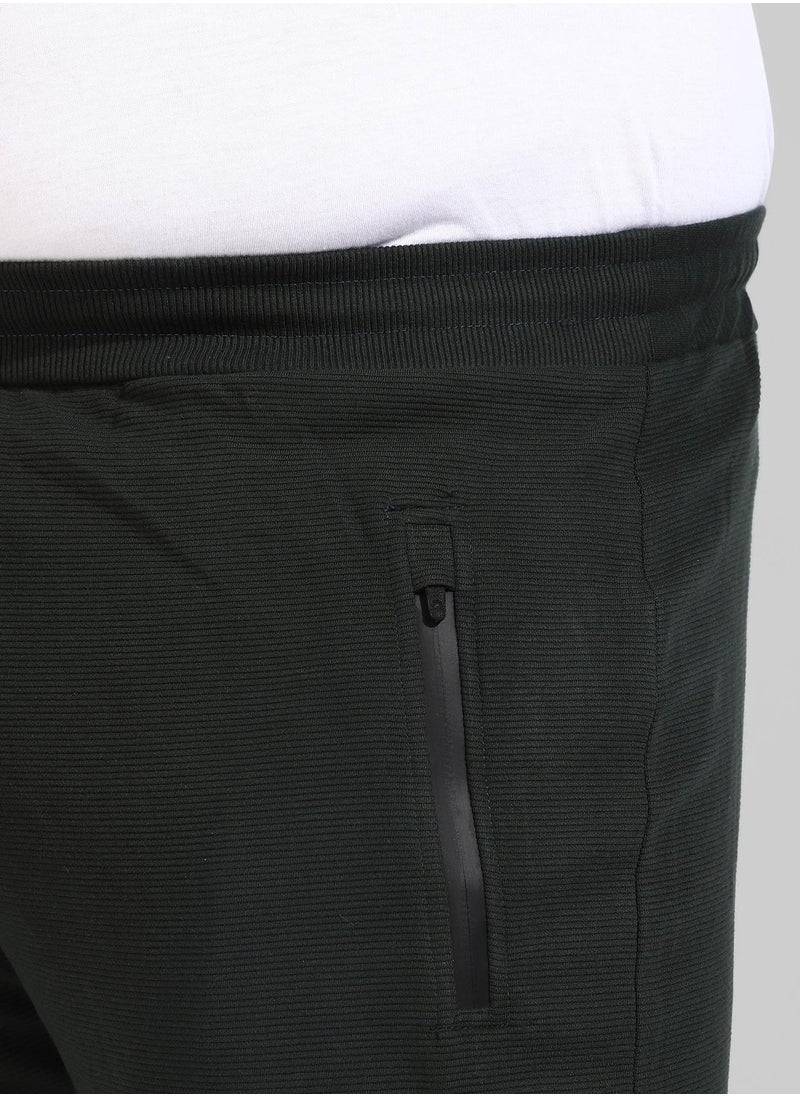 Men's Cotton Solid Black Regular Fit Trackpants