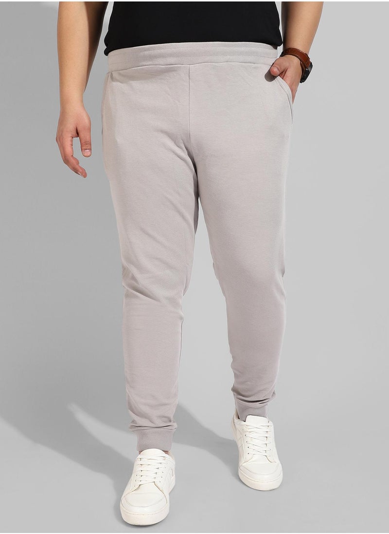 Men's Cotton Solid Grey Regular Fit Trackpants