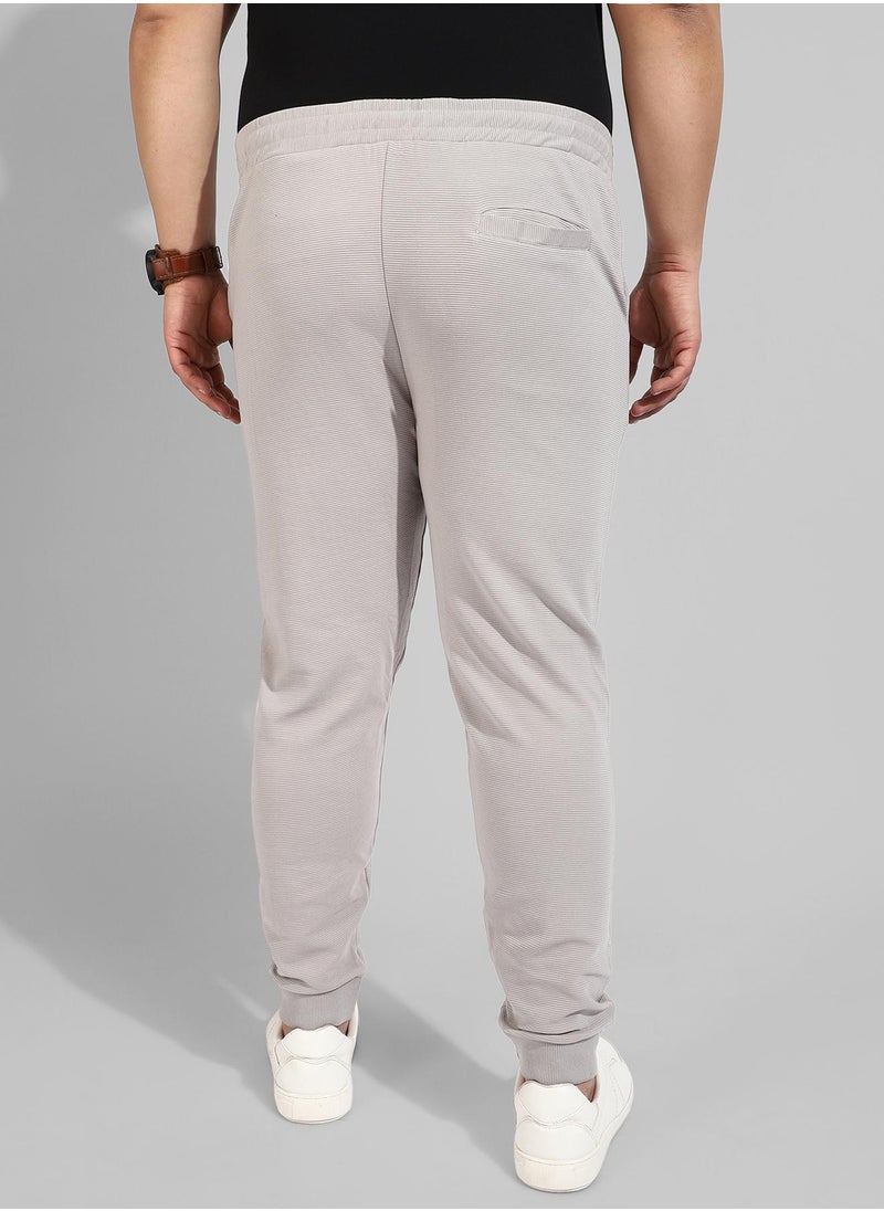 Men's Cotton Solid Grey Regular Fit Trackpants