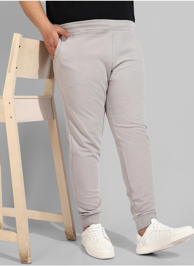 Men's Cotton Solid Grey Regular Fit Trackpants