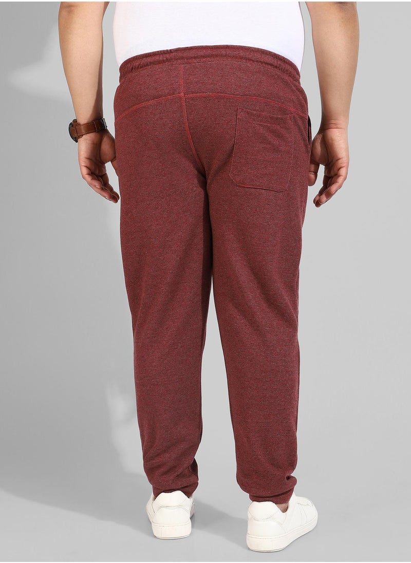 Men's Cotton Solid Maroon Regular Fit Trackpants