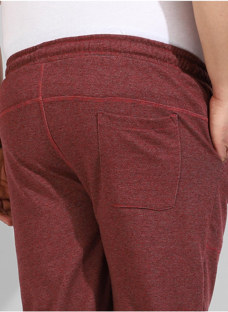 Men's Cotton Solid Maroon Regular Fit Trackpants