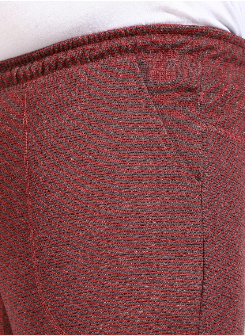 Men's Cotton Solid Maroon Regular Fit Trackpants