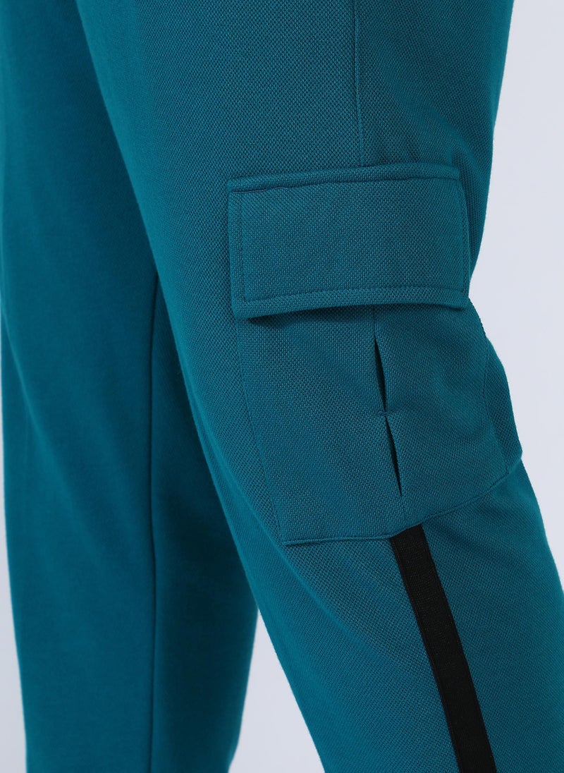 Men's Teal Blue Utility Cargo Trackpants