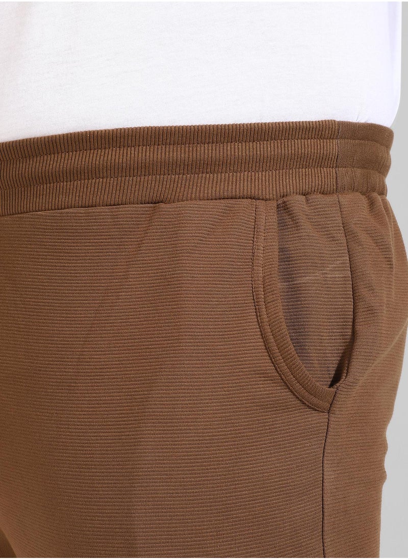 Men's Cotton Solid Brown Regular Fit Trackpants